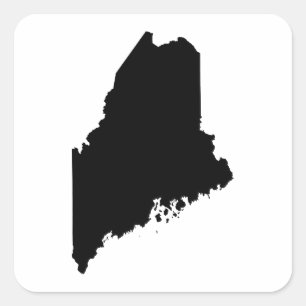 Sticker Carré Plan de l'état du Maine