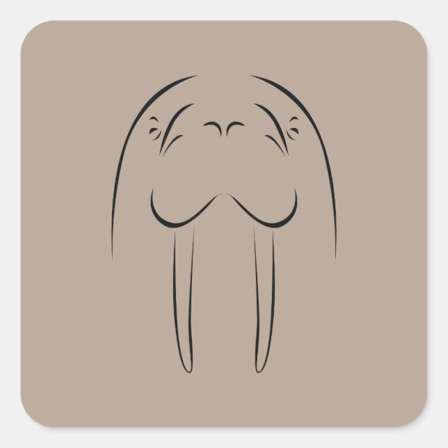 Sticker Carré Plan de Walrus (Devant)