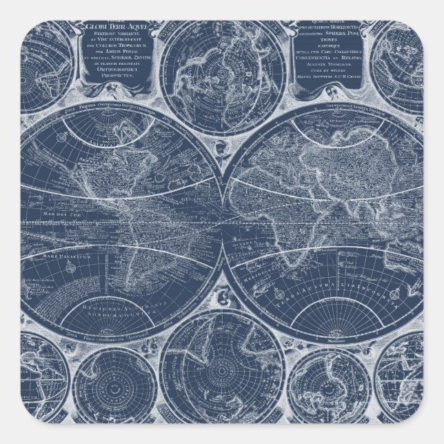 Sticker Carré Plan directeur mondial (Devant)