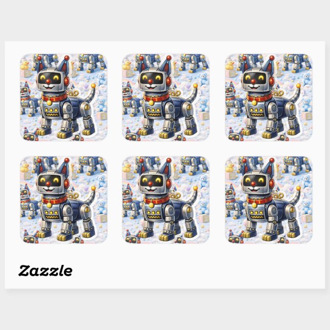 Sticker Carré Planche d'autocollants pour nurserie de 6 pièces d (Feuille)