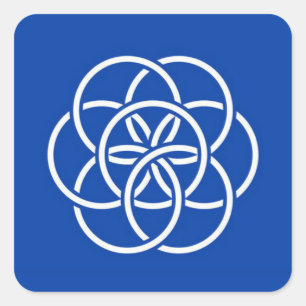 Sticker Carré Planet earth flag