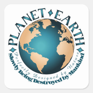 Sticker Carré PLANET TERRE Parfaitement conçue par la nature