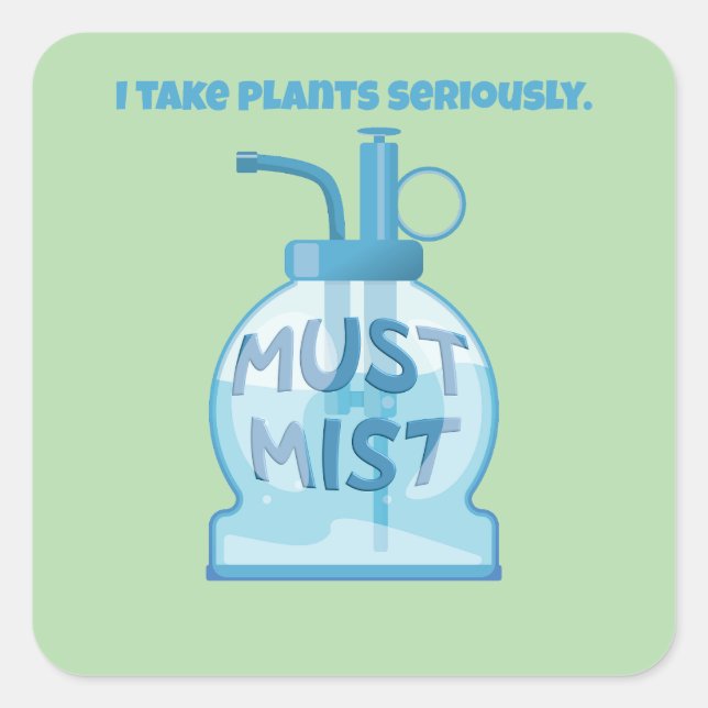 Sticker Carré Plant mister misting pot plants (Devant)