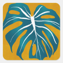 Sticker Carré Plante tropical