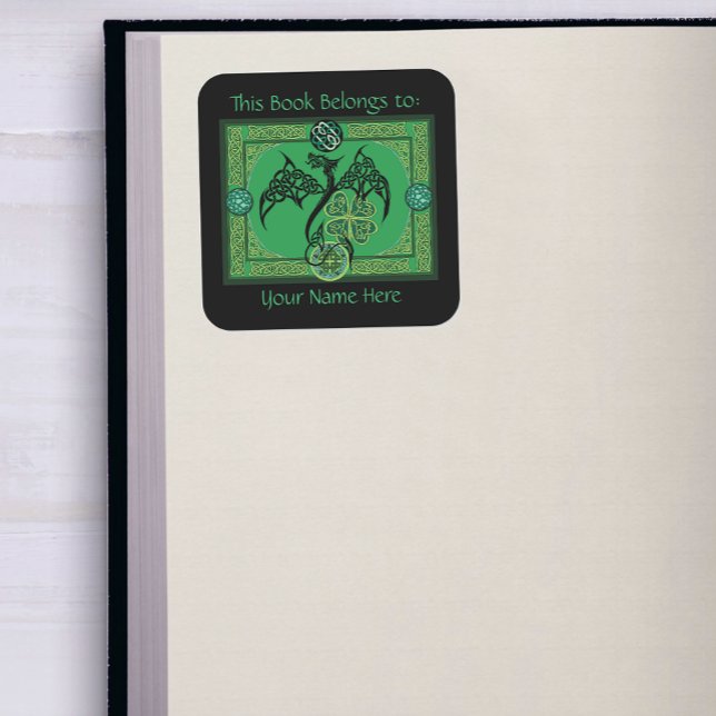 Sticker Carré Plaque céleste irlandaise Green Dragon (Créateur téléchargé)
