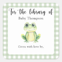 Plaque de Baby shower de grenouille - pour la bibl