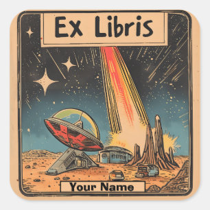 Sticker Carré Plaque de bande dessinée Sci-Fi