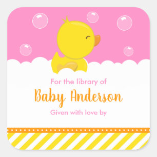 Sticker Carré Plaque de bibliothèque pour bébé en caoutchouc Duc