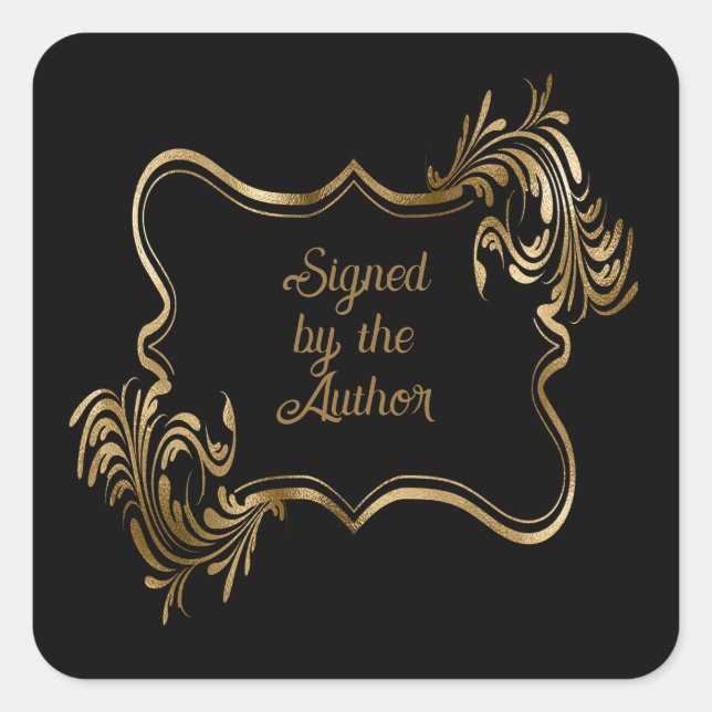 Sticker Carré Plaque de livre noire (Devant)