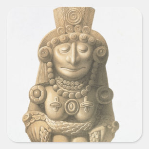 Sticker Carré Plaque de 'Monuments Anciens du Mexique', 1866 (li