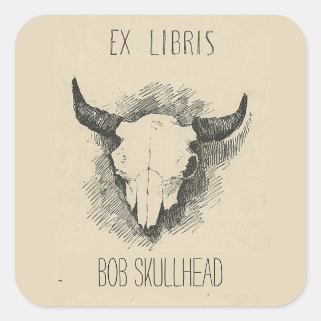 Sticker Carré Plaque de réservation Frédéric Remington - Crâne d (Devant)