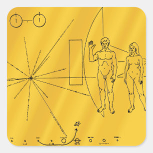 Sticker Carré Plaque d'or de la sonde spatiale Pioneer 10 de la 