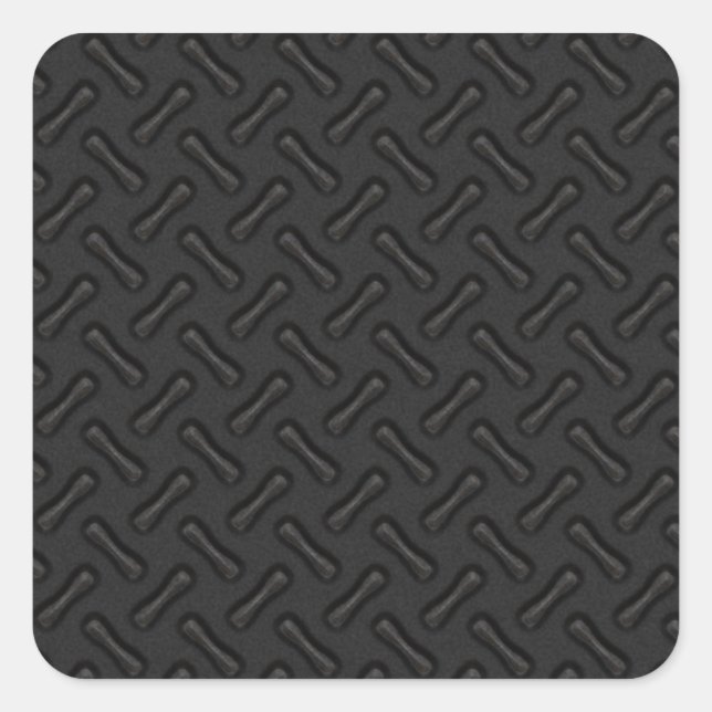 Sticker Carré Plaque en diamant noir (Devant)