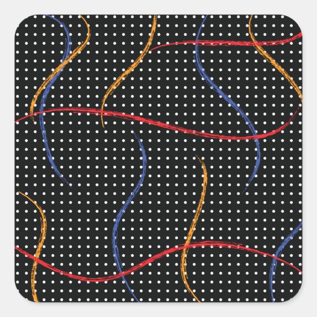 Sticker Carré Plaque et points de peinture rétro (Devant)