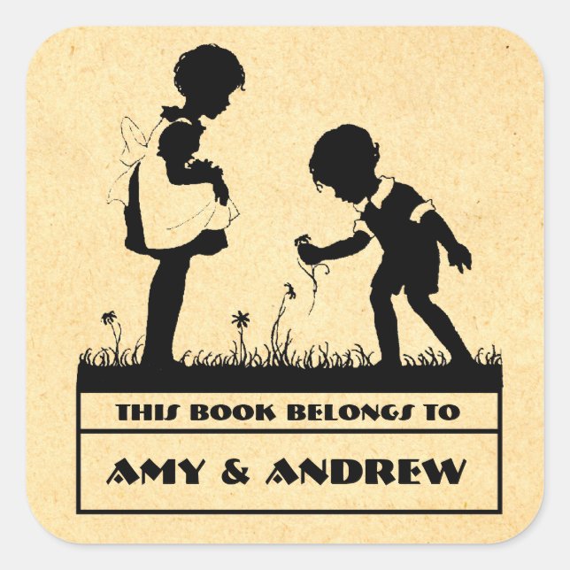 Sticker Carré Plaque pour enfants Silhouette (Devant)