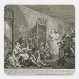 Sticker Carré Plaque VIII du Progrès d'A Rake, 1735