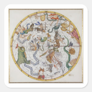 Sticker Carré Plat 27 de "atlas Coelestis", par John Flamsteed