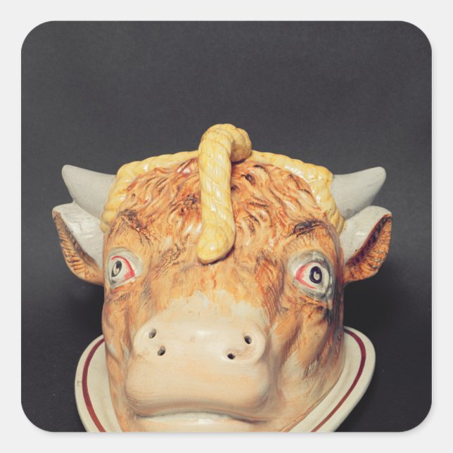 Sticker Carré Plat de fromage Staffordshire en forme de vache (Devant)