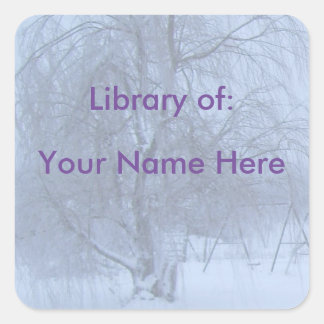 Sticker Carré Plate de nom du livre d'hiver Willow Tree