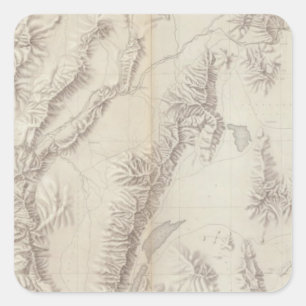 Sticker Carré Plateau du Nevada topographique