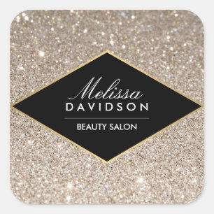 Sticker Carré Platine Parties scintillant et beauté glamour