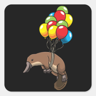 Sticker Carré Platypus avec Ballons
