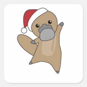 Sticker Carré Platypus Tableaux de Noël Sweet Animaux