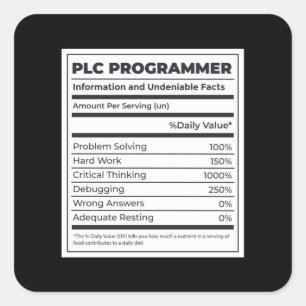 Sticker Carré PLC Programmer Funny Programmation Faits
