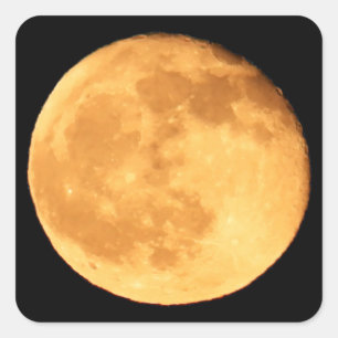 Sticker Carré Pleine lune avec éclat orange