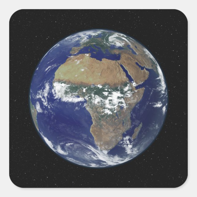 Sticker Carré Pleine Terre montrant l'Afrique et l'Europe (Devant)