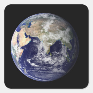 Sticker Carré Pleine Terre montrant l'Europe et l'Asie