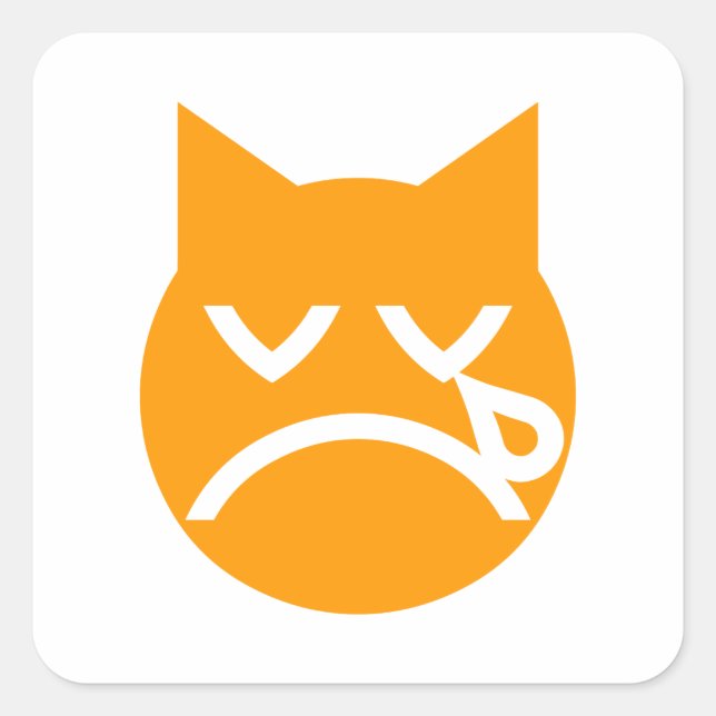 Sticker Carré Pleurer le chat Emoji (Devant)