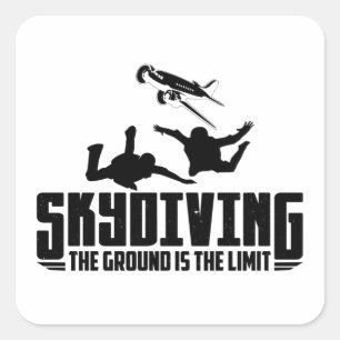 Sticker Carré Plongée en ciel   Cadeaux Skydiver