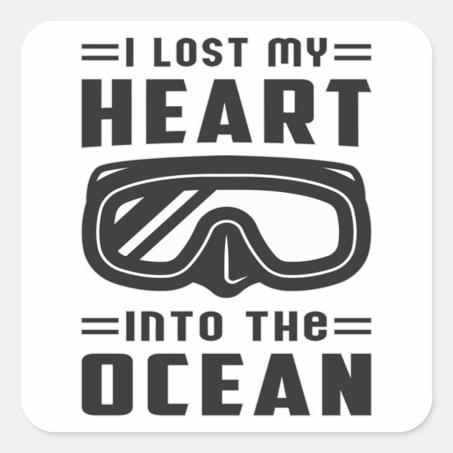 Sticker Carré Plongée Plongée Mer Plongée Plongée Plongée Drôle  (Devant)