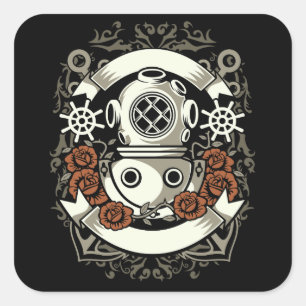 Sticker Carré Plongeur
