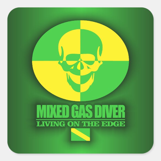 Sticker Carré Plongeur à gaz mixte (Devant)
