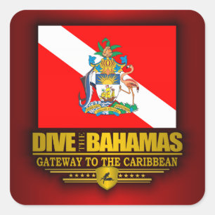 Sticker Carré Plongez aux Bahamas 2
