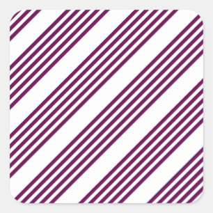 Sticker Carré Plum et blanc cinq bandes motif