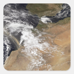 Sticker Carré Plumes de poussière au large des côtes marocaines