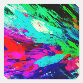 Sticker Carré Plumes roses Fisbee