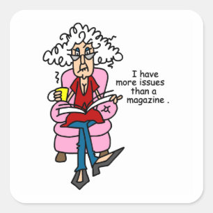 Sticker Carré Plus de numéros qu'un Humour de magazine