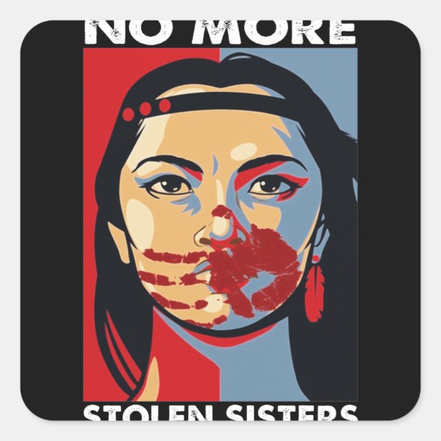 Sticker Carré Plus de soeurs volées Fille amérindienne (Devant)