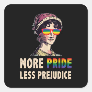 Sticker Carré Plus Fierté Moins Préjugés Lgbt Gay Fière Ally Fie