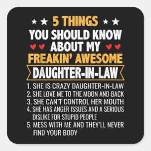 Sticker Carré Plus Loin Et Mère En Droit De La Fille En Droit