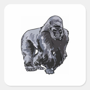 STICKER CARRÉ PLUS PETIT SILVERBACK GORILLE
