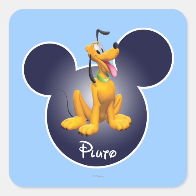 Sticker Carré Pluto | Icône de tête de micro (Devant)