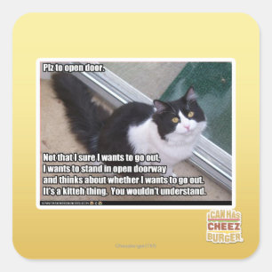 Sticker Carré PLZ à la porte ouverte