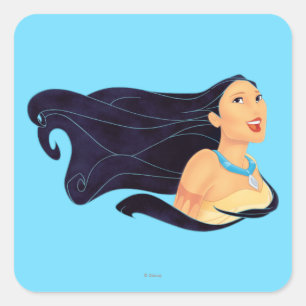 Sticker Carré Pocahontas souriant