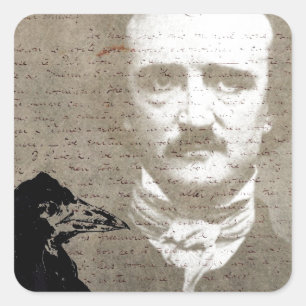 Sticker Carré Poe Et L'Art numérique Raven Grunge