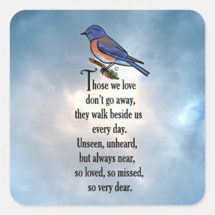 Sticker Carré Poème Bluebird "so Loved"